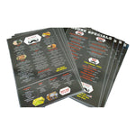 Custom Design Restaurants Laminated Menu Printing Service
