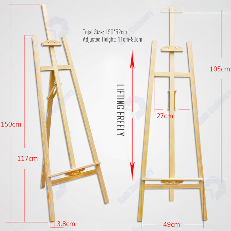 Wooden Adjustable Pine Wood Art Painting Easel - eazyprintz - Top Printing Service In Singapore